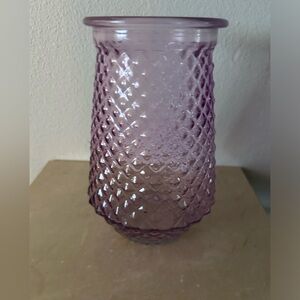 Mid-century, Lavender/Purple, diamond Cut Pattern pressed glass  7.75”